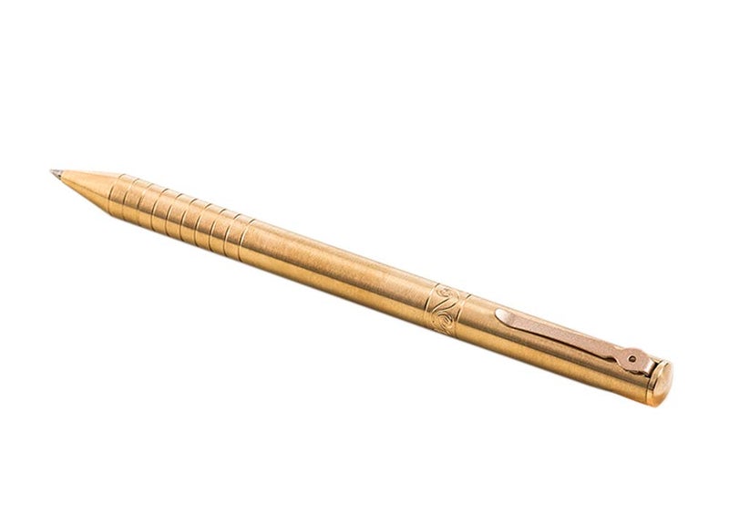 EKLOEN Twist Retractable Refill Solid Brass Pen, EDC Pocket Signature Pen with Clip - Image 1